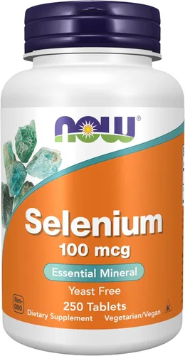 NOW Foods Suplementos, Selenio (L-Selenometionina) 100 mcg, Mineral Esencial*, 250 Tabletas