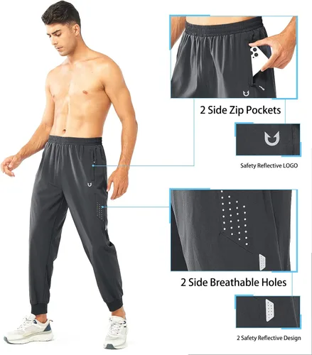 Miniatura 4 de NORTHYARD Pantalones deportivos para correr para hombre, ligeros, de secado rápido, para gimnasio, deportes activos, entrenamiento en pista