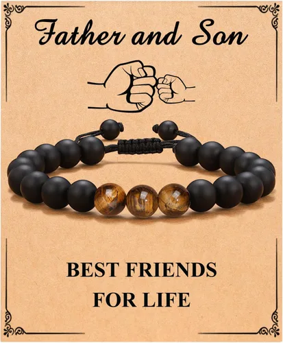 Miniatura 9 de Pulsera de Hombre UNGENT THEM de Piedra Natural, Regalo de Graduación, Cumpleaños, Navidad, San Valentín para Adolescentes, Hijo, Papá, Hermano