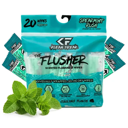 Miniatura 10 de THE KLEAN FREAK FLUSHER - Toallitas desechables para adultos y niños - Toallitas húmedas de viaje 100% biodegradables envueltas individuales