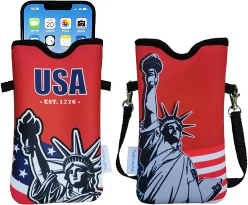 Miniatura 65 de Tainada Funda Estuche Bolsa de Neopreno para Teléfono para Hombres y Mujeres con Correa Cruzada/Cordón para el Cuello para iPhone 17/16/15 Pro Max