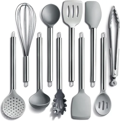 Miniatura 19 de COOK WITH COLOR Juego de utensilios de cocina de silicona, juego de utensilios de cocina, utensilios de cocina de silicona fáciles de limpiar, Rojo