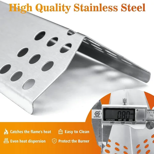 Miniatura 4 de Hisencn Placas de calor para parrilla Kitchen Aid 720-0733A, 720-0745, 720-0745B 740-0781, piezas de repuesto de parrilla de acero inoxidable