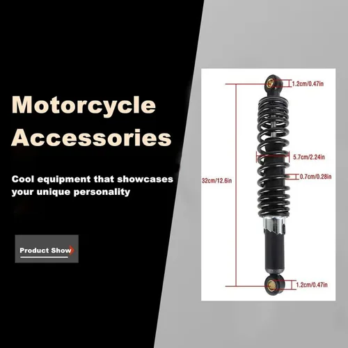 Miniatura 7 de 1 par de amortiguadores de 12.5 pulgadas (320mm) para motocicleta, reemplazo universal trasero para Yamaha Kawasaki Suzuki Sportster XL883 1200 Dirt