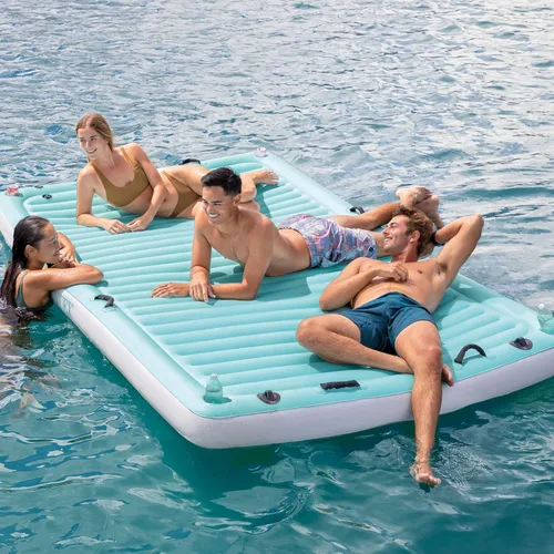 Miniatura 4 de INTEX 56289EP Salón de agua flotante inflable: asas de tela suave - portavasos integrados - amarres seguros - capacidad de peso de 880 libras - 122
