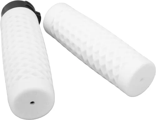 Miniatura 2 de Auto Parts, par de empuñadura de manillar de motocicleta de 0.984 in/1.102 in, repuesto universal de agarre del acelerador (blanco)