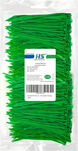 Miniatura 8 de HS Bridas de plástico duraderas de 4 pulgadas (paquete de 1000 unidades) pequeñas envolturas finas de nailon autobloqueantes de 18 libras para Negro