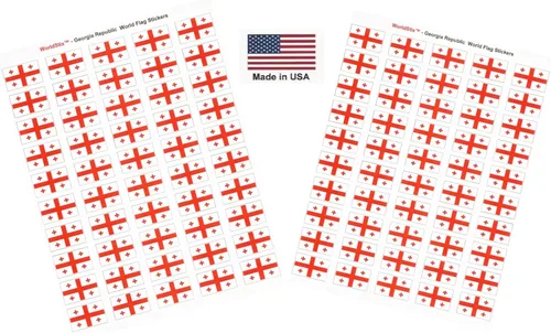 Miniatura 32 de 100 calcomanías de la bandera de Alaska; 1.5" x 1" hechas en Estados Unidos, calcomanías autoadhesivas de la bandera del estado para álbumes