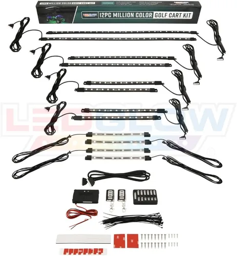 Miniatura 8 de LEDGlow Kit de iluminación de neón de 4 plazas LED de millones de colores con pozo de rueda y luces interiores para EZGO Yamaha Club Car