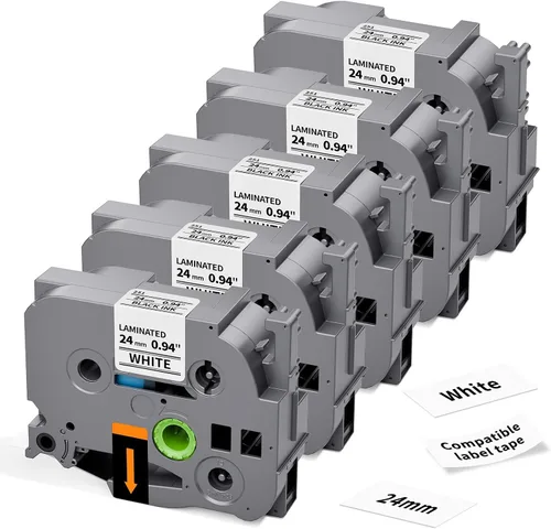 Miniatura 16 de Label KINGDOM Etiqueta compatible con Brother TZe-141 Cinta para etiquetadora negra sobre transparente para cubos PT1800 PTE300 PTD400AD, 0.709 in
