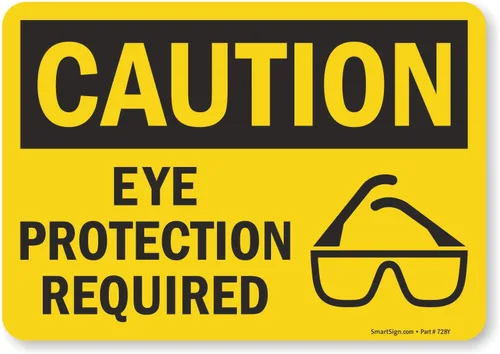 Miniatura 6 de SmartSign - U9-1533-NP_10x14 "Precaución - Se requiere protección ocular" Plástico negro sobre amarillo de 10 x 14 pulgadas