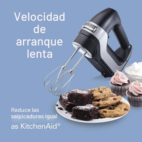 Miniatura 5 de Hamilton Beach Professional Mezclador de mano eléctrico de 5 velocidades con motor DC de alto rendimiento, arranque lento, estuche de almacenamiento