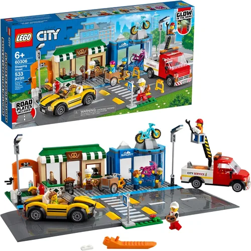 LEGO City Shopping Street 60306 Kit de construcción; juguete de construcción genial para niños, nuevo 2021 (533 piezas)