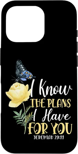 Miniatura 20 de Christian Bible Verse Butterfly Rose Flower Jeremiah 29:11 Case for iPhone 17