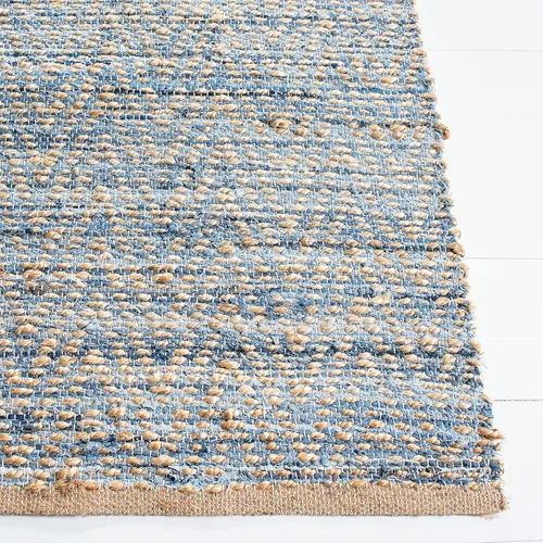 Miniatura 4 de Safavieh - Colección Cape Cod CAP350A, tapete tejida a mano en algodón natural y azul, Yute