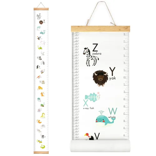 Miniatura 15 de Tabla de crecimiento de altura para bebés Regla colgante de pared de Mibote para niños, tabla de crecimiento de altura extraíble en lona 2 m x 20 cm
