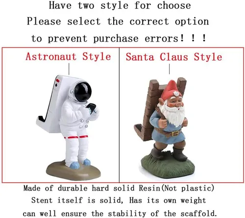 Miniatura 2 de Bonito soporte de escritorio divertido para teléfono celular, Papá Noel o astronauta astronauta, universal para iPhone y otros teléfonos
