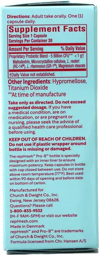 Miniatura 4 de RepHresh Suplemento probiótico vaginal Pro-B, 30 cápsulas, paquete de 2