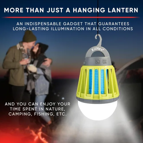 Miniatura 8 de Linterna de camping con protección contra mosquitos 220 lúmenes Batería recargable, carga USB tipo C Impermeable IP67 Luz blanca y roja