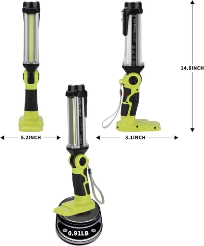 Miniatura 7 de Taingwei Luz de trabajo LED de 2000LM para batería Ryobi 18v, linterna de 25W para camping, reparación de automóviles, iluminación de emergencia