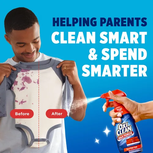 Miniatura 8 de OxiClean Max Force - Spray quitamanchas para lavandería, artículos esenciales para recién nacidos y bebés, tratamiento de manchas para viajes
