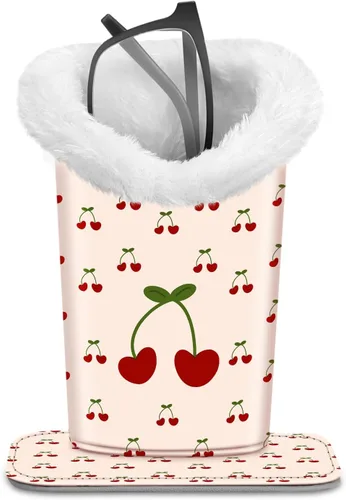 Miniatura 216 de Fintie Soporte para anteojos forrado de felpa con base magnética, estuche de cuero vegano prémium para lentes