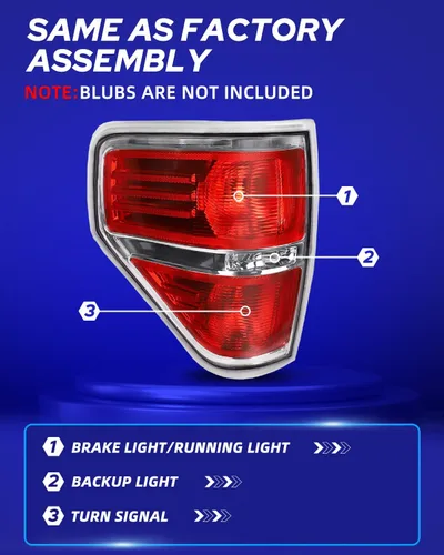 Miniatura 4 de AUTOONE F150 - Conjunto de luces traseras de repuesto para Ford F-150 2009 2010 2011 2012 2013 2014 Ford F-150 lado del conductor (LH)