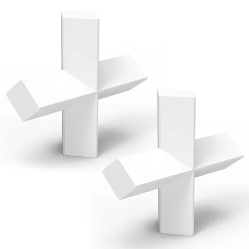 StonyLab Paquete de 2 barras agitadoras magnéticas con forma de cruz, mezclador de agitación blanco recubierto de PTFE de 1.575 x 0.394 in