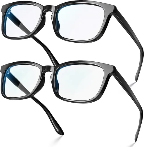 Miniatura 20 de VISOONE - Lentes cuadrados con bloqueo de luz azul y antireflejante para computadora, videojuegos; para mujeres y hombres MONTANA Transparente+azul