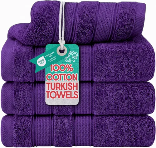 Miniatura 35 de American Soft Linen - Juego de toallas de mano Salem, 4 unidades de lujo de 600 GSM, 100 % algodón para baño, toallas de 13 x 13 pulgadas de mano