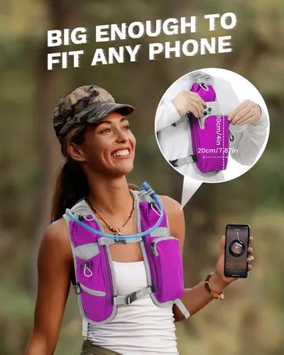 Miniatura 5 de Chaleco de correr para mujeres y hombres, mochila de hidratación para correr, chaleco para corredores, chaleco de hidratación, con soporte frontal