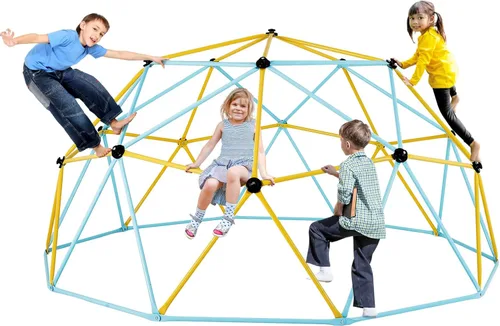 Miniatura 12 de VEVOR - Cúpula de escalada de 10 pies, escalador de cúpula geométrica con hamaca y columpio, gimnasio de jungla con capacidad de 750 lb y fácil