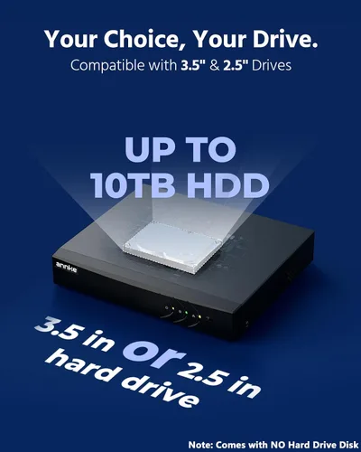 Miniatura 7 de ANNKE Sistema de cámara de seguridad de audio bidireccional 3K, 8CH 3K Lite H.265+ DVR con detección de humanos y vehículos, 4 cámaras CCTV de 5 MP