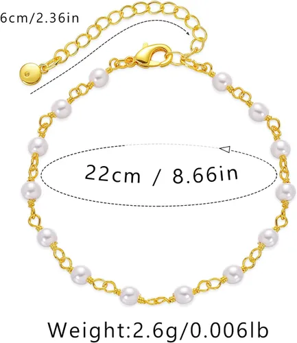 Miniatura 18 de Tobillera para mujer, chapada en oro de 18 quilates, tobillera con dije de oro, impermeable, para verano, playa, cadena de pie, joyería para regalos