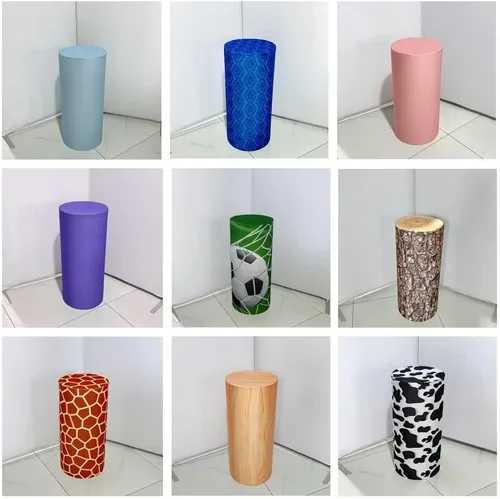 Miniatura 6 de Fundas de mesa cilíndricas con esmalte de dona blanca para dulces helados, dulces, fiestas, cubierta de pedestal, baby shower, niñas, decoración