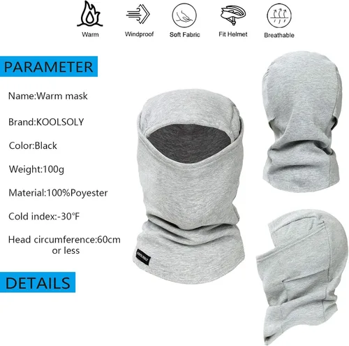 Miniatura 5 de Pasamontañas de esquí cálido y resistente al viento forro polar para hombre y mujer