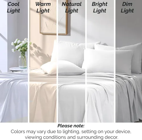 Miniatura 5 de Southshore Fine Living, Inc. Paquete de 2 sábanas encimeras de tamaño individual, sábanas blancas de 66 x 96 pulgadas, sábana superior individual