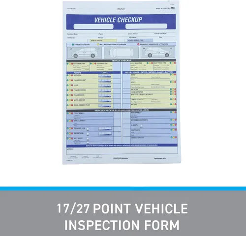 Miniatura 3 de SSWBasics Formulario de inspección de vehículos de 17/27 puntos, 8 1/2 pulgadas de alto x 11 pulgadas de ancho, paquete de 100