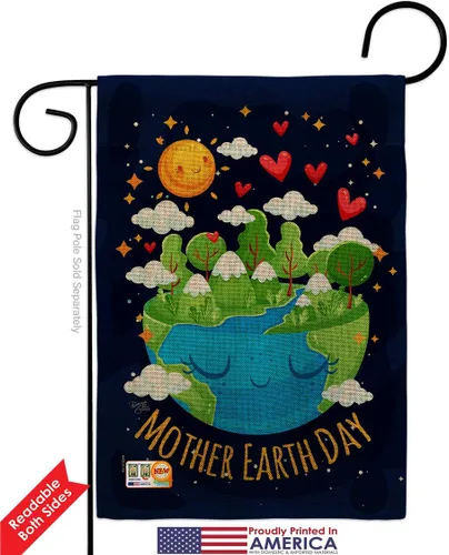 Miniatura 2 de Breeze Decor - Bandera inspiradora de la madre tierra para jardín, colección de expresión, planeta, paz, medio ambiente, concienciación, pequeño