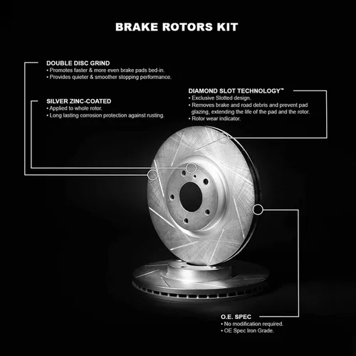 Miniatura 4 de R1 Concepts Kit de frenos y rotores delanteros Disco de freno, rotores de freno, compatible con Lexus ES300h, ES350 2006-2020; Pontiac Vibe; Scion