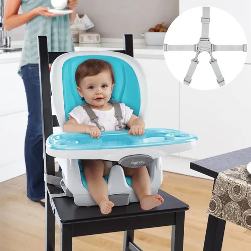 Miniatura 7 de Cinturón de seguridad de 5 puntos para bebés y niños, correas de repuesto universales ajustables para silla de bebé, material resistente y cómodo