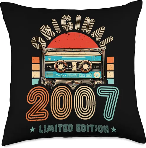 Miniatura 4 de Retro Limited Edition 2007 Cassette Tape 19th Birthday Throw Pillow