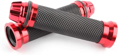 Miniatura 2 de Motorcycle 7/8" CNC Hand Grips Aluminum Rubber Gel Handlebar for Sport Bike(Red)