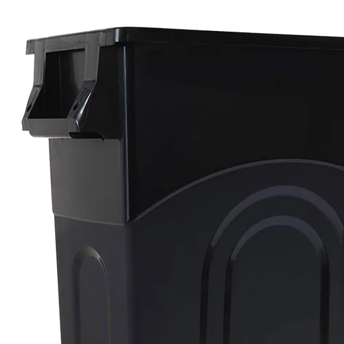 Miniatura 8 de United Solutions Highboy Contenedor de basura, 23 galones, perfil delgado que ahorra espacio y fácil extracción de la bolsa de basura, uso en Negro
