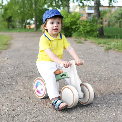 Miniatura 8 de SEREED - Bicicleta de equilibrio para bebés con iluminación colorida, juguetes para niños y niñas de 1 año, bicicleta de equilibrio para niños de 12