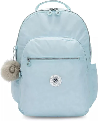 Miniatura 40 de Kipling Seoul - Mochila grande metálica para portátil de 15 pulgadas, Agua (Aqua Flowers)