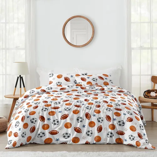 Miniatura 8 de Sweet Jojo Designs Juego de edredón individual de 2 piezas (deportes con parches de béisbol) para niños, ropa de cama para niños, ropa de cama