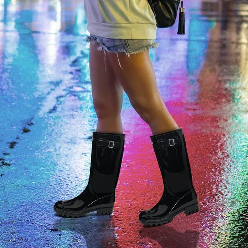 Miniatura 2 de DKSUKO Women's Tall Rain Boots Garden Boots Waterproof Wellington Rubber Boots