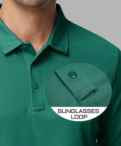 Miniatura 3 de MAGCOMSEN Camisas polo para hombre, 3 botones, secado rápido, manga larga, tácticas, camisa de golf