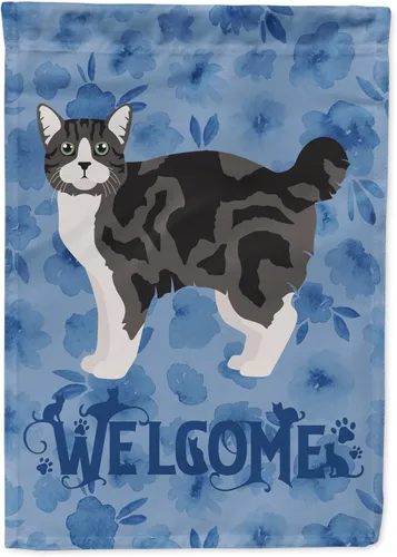 Miniatura 176 de Caroline's Treasures CK4813CHF - Bandera de bienvenida con gato abisinio azul, manga grande, para porche, para colgar en la pared, poliéster